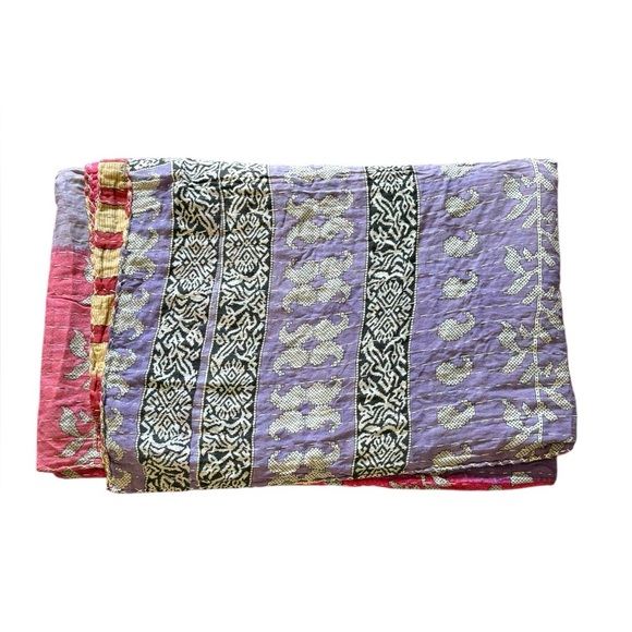 Boho Colorful Patchwork Kathna Reversible Quilt - Picture 6 of 16